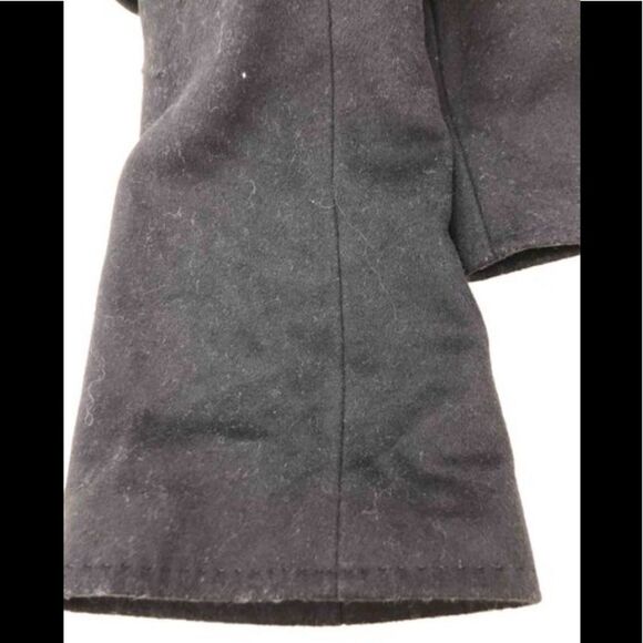 Nicole Miller Black Wool Blend Coat w/ Hood Large - Picture 7 of 11